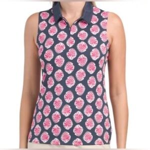 TOMMY BAHAMA Women’s Mood Indigo Hot Pink Sleeveless Golf Shirt Polo M